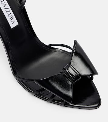 Black Tie 105 bow-detail leather sandals | Aquazzura