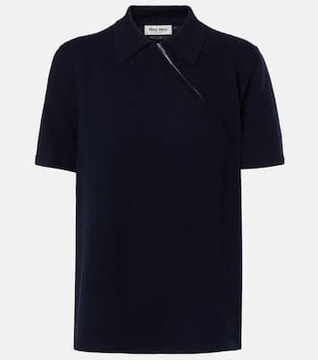 Zipped cashmere polo shirt | Miu Miu