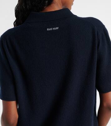 Zipped cashmere polo shirt | Miu Miu