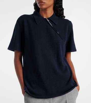 Zipped cashmere polo shirt | Miu Miu