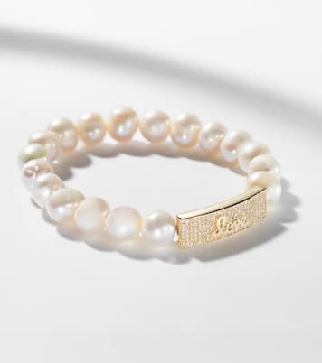 Armband aus Süßwasserperlen mit 14kt Gelbgold und Diamanten | Sydney Evan