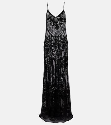 Sequined semi-sheer gown | Norma Kamali
