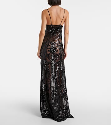 Sequined semi-sheer gown | Norma Kamali