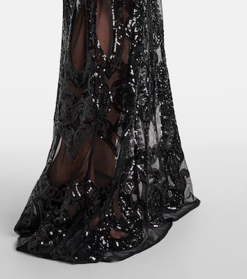 Sequined semi-sheer gown | Norma Kamali