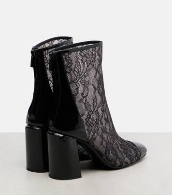 Kisu 85 leather-trimmed lace ankle boots | Jimmy Choo