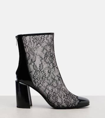 Kisu 85 leather-trimmed lace ankle boots | Jimmy Choo