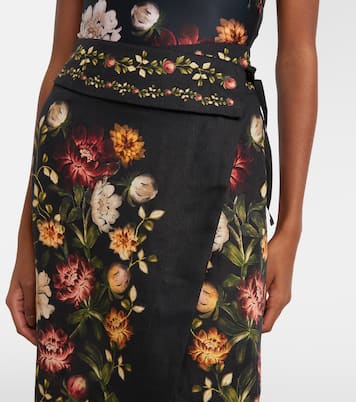 Tierra floral linen beach cover-up | Agua by Agua Bendita