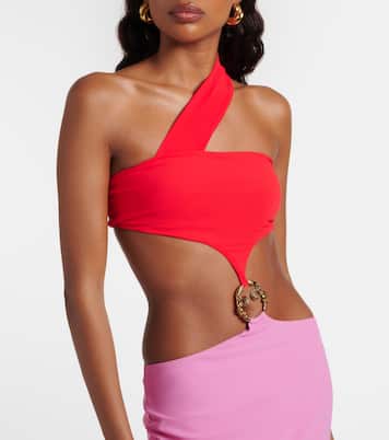 Cutout one-shoulder midi dress | Roberto Cavalli