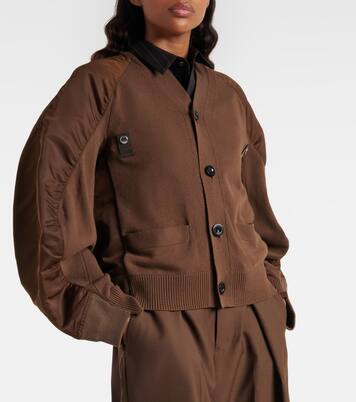 Cotton-blend and twill cardigan | Sacai