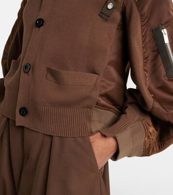 Cotton-blend and twill cardigan | Sacai