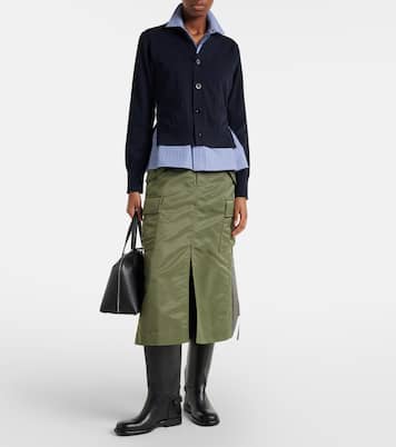 Layered striped cotton cardigan | Sacai