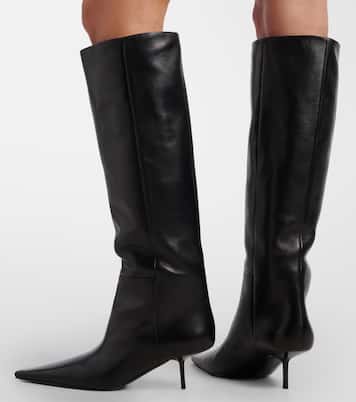 Victoire 55 leather knee-high boots | Saint Laurent