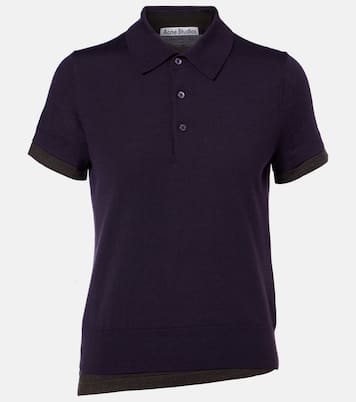 Checked layered wool polo sweater | Acne Studios