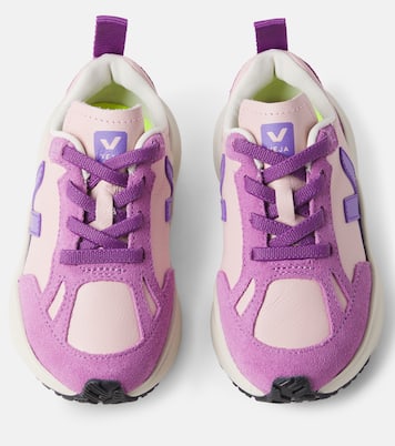 Canary suede-trimmed leather sneakers | Veja Kids