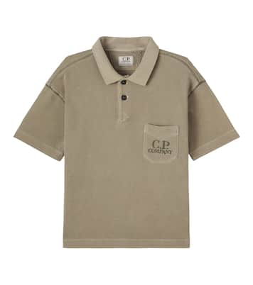 Logo cotton-blend piqué polo shirt | C.P. Company Kids