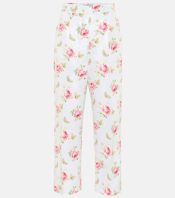 Pantalon imprimé en soie | Prada