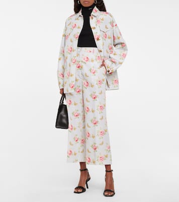 Pantalon imprimé en soie | Prada