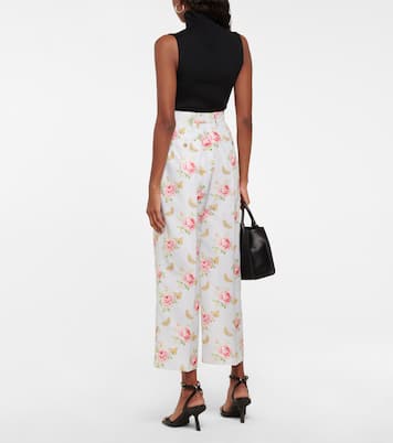 Pantalon imprimé en soie | Prada