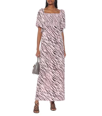 Robe longue Atena imprimée en crêpe | Baum und Pferdgarten