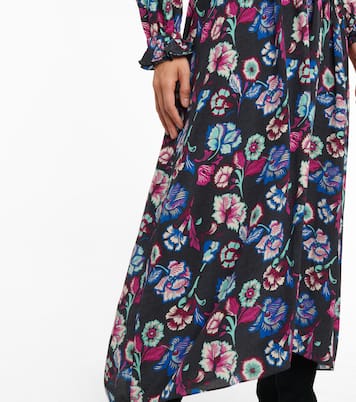 Vestido midi Moyrazia de seda floral | Isabel Marant