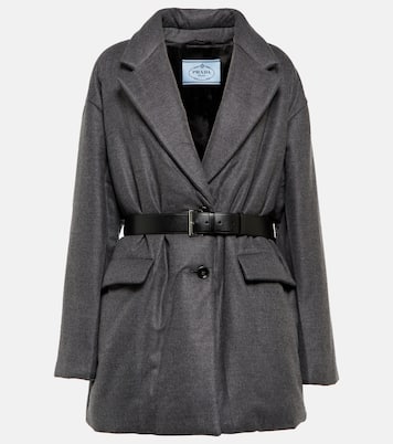 Chaqueta de lana y cachemir con cinturón | Prada