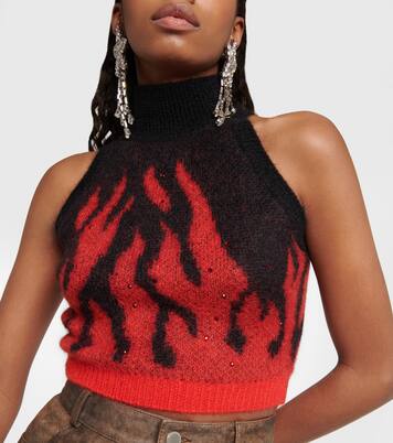Crop top en mezcla de lana y mohair | Alessandra Rich