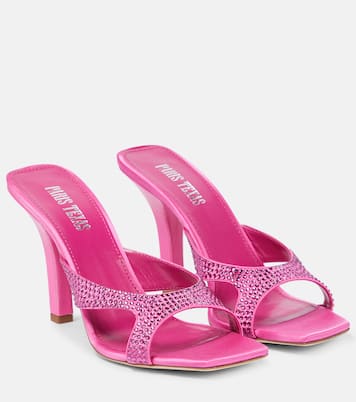 Kate embellished satin mules | Paris Texas