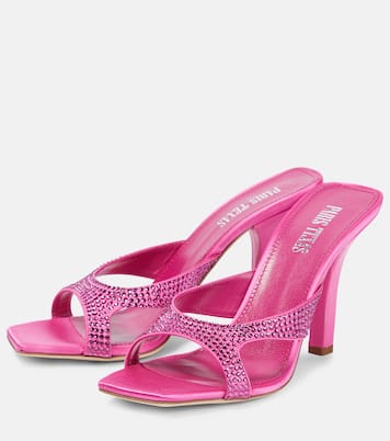 Kate embellished satin mules | Paris Texas