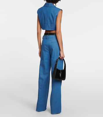 Veste sans manches raccourcie Ule en jean | Aya Muse
