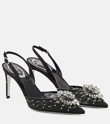 Crystal-embellished slingback pumps | Rene Caovilla