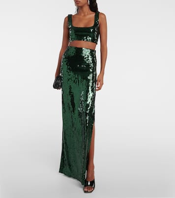 Beating Heart sequined maxi skirt | Galvan