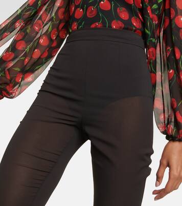 Pantaloni flared in chiffon di misto seta | Dolce&Gabbana