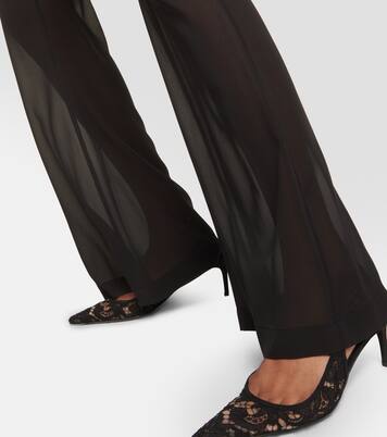 Pantaloni flared in chiffon di misto seta | Dolce&Gabbana