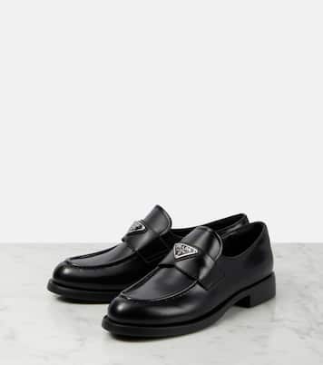 Mocassini in pelle con logo | Prada