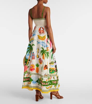 Paradiso printed linen maxi dress | Alémais