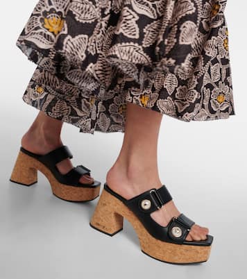 Fayence leather platform mules | Jimmy Choo