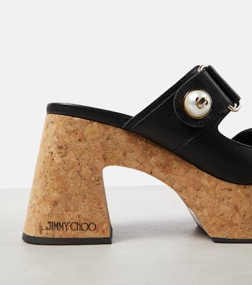 Fayence leather platform mules | Jimmy Choo