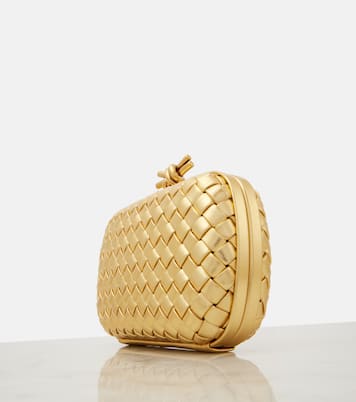 Clutch Knot de piel Intreccio metalizada | Bottega Veneta