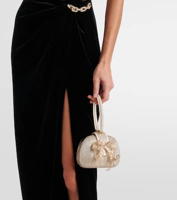 Clutch Bow Small con cristalli | Self-Portrait