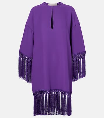 Abito corto in Cady Couture con frange | Valentino
