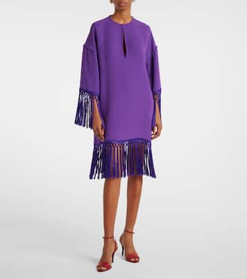 Abito corto in Cady Couture con frange | Valentino