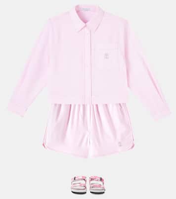 Camisa de algodón con logo | Brunello Cucinelli Kids