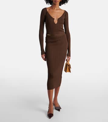 Gonna midi Pralu in maglia a coste | Jacquemus