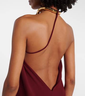 Vestido midi de crepé de seda drapeado | Gucci