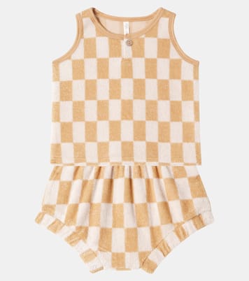 Baby - Top e shorts in spugna a quadri | Rylee + Cru