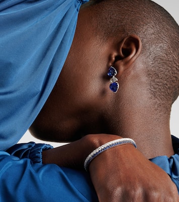 Boucles d'oreilles Heart en or blanc 18 ct, tanzanites et diamants | Kamyen