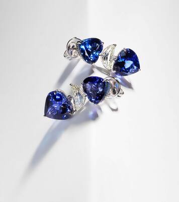 Boucles d'oreilles Heart en or blanc 18 ct, tanzanites et diamants | Kamyen