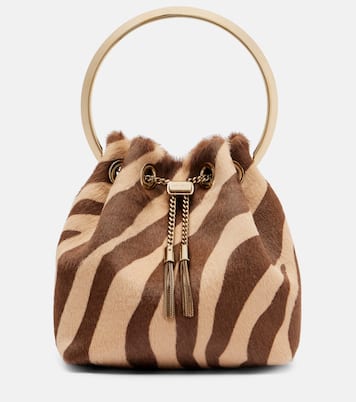 Bon Bon Small calf hair bucket bag | Jimmy Choo