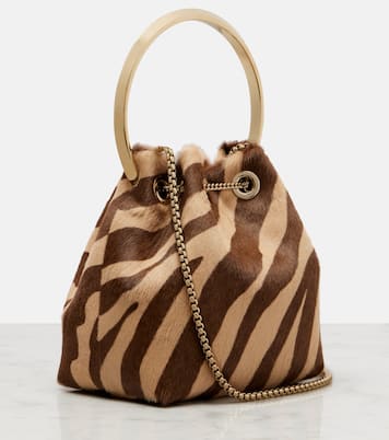 Bon Bon Small calf hair bucket bag | Jimmy Choo