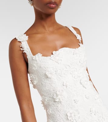 Abito da cocktail Odette in pizzo con applicazioni floreali | Leo Lin